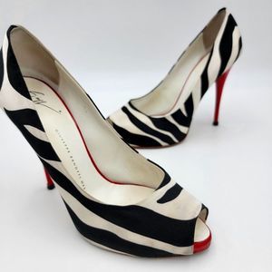 Giuseppe Zanotti Zebra Print Stilleto Heels Satin 39